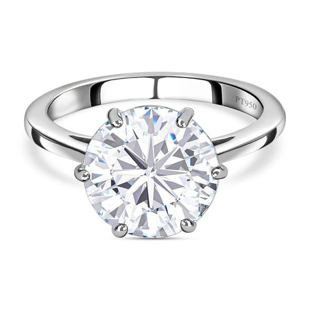 950 Platinum Moissanite Solitaire Engagement Ring 3.38 Ct V32471117 1