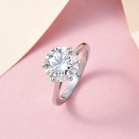 950 Platinum Moissanite Solitaire Engagement Ring 3.38 Ct V32471117 2