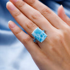 Doorbuster - Larimar, Natural Zircon and Neon Apatite Ring in Platinum Overlay Sterling Silver 20.04 Ct._7259864_2