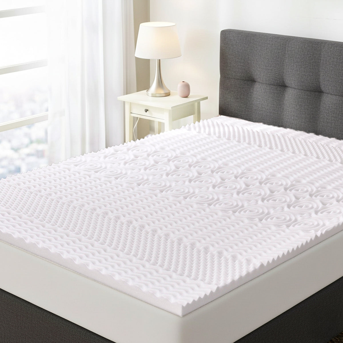 7 Zone Contoured Memory Foam Deluxe Mattress Topper- (King Size, 200x150x4 cm) V32721289 0
