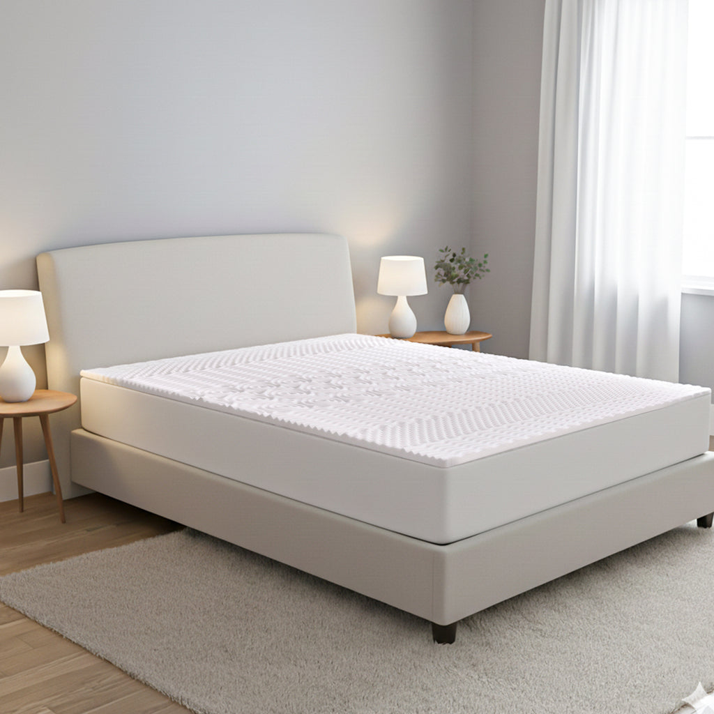 7 Zone Contoured Memory Foam Deluxe Mattress Topper- (King Size, 200x150x4 cm)_7261218_1