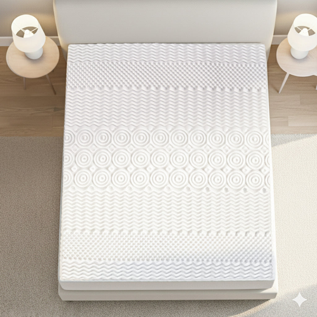 7 Zone Contoured Memory Foam Deluxe Mattress Topper- (King Size, 200x150x4 cm)_7261218_2