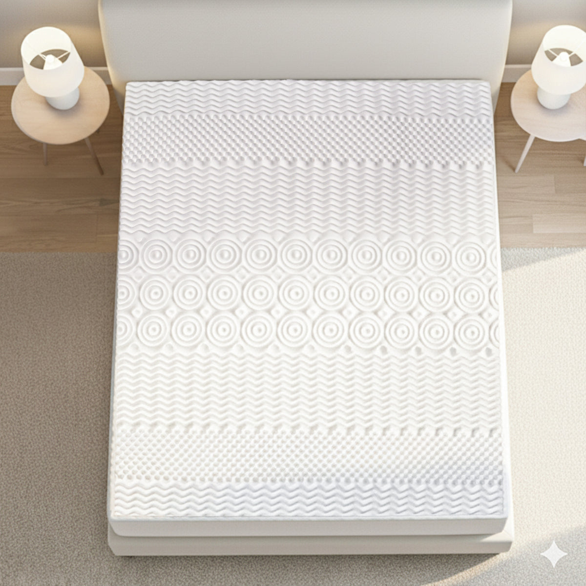 7 Zone Contoured Memory Foam Deluxe Mattress Topper- (King Size, 200x150x4 cm) V32721289 3