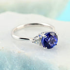 Certified & Appraised RHAPSODY 950 Platinum AAAA Tanzanite & Diamond (VS-E-F) Ring 2.10 Ct, Platinum Wt. 3.84 Gms.