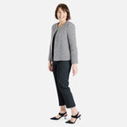 TAMSY Houndstooth Pattern Tweed Jacket (Size XL, 20 to24) - White & Black_7263127_3