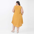 100% Viscose Sequin Embroidered Umbrella Dress with Pockets (One Size Curve, 20-26) - Gold_7263566_1