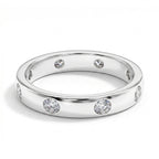 Royal Bali Collection - D'Joy Moissanite Flush Set Band Ring in Platinum Overlay Sterling Silver_7266996