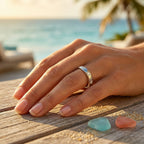 Royal Bali Collection - D'Joy Moissanite Flush Set Band Ring in Platinum Overlay Sterling Silver_7266996_2