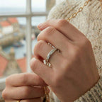 Royal Bali Collection - D'Joy Moissanite Flush Set Band Ring in Platinum Overlay Sterling Silver_7266996_4