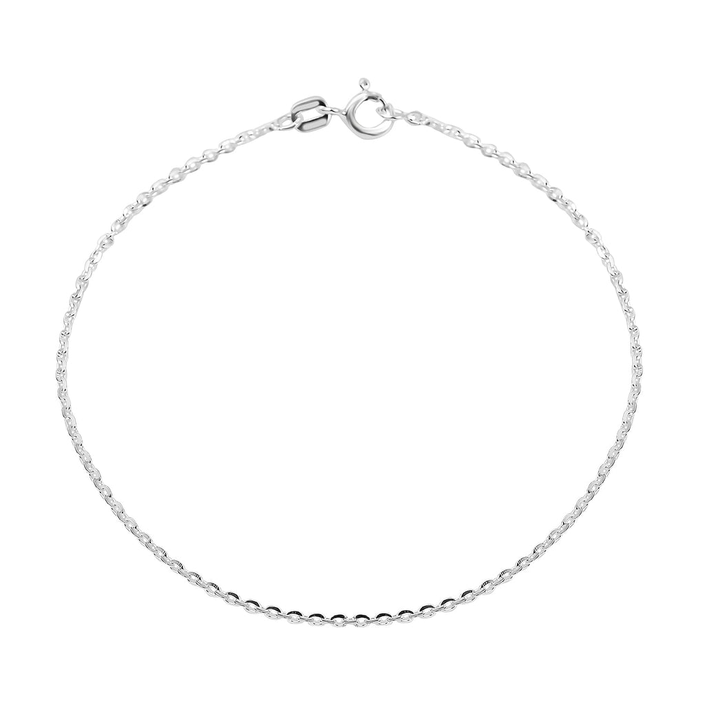 Italian Made - Sterling Silver Belcher Bracelet (Size - 7.25) with Spring Ring Clasp