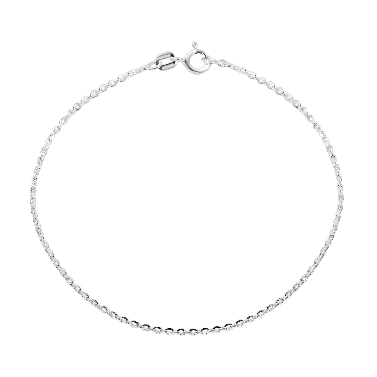 Sterling Silver Bracelet (Size - 7.25) With Spring Ring Clasp.Â  7268920 0