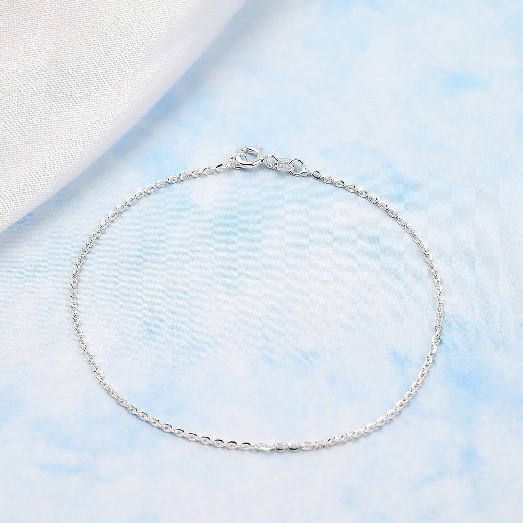 Italian Made - Sterling Silver Belcher Bracelet (Size - 7.25) with Spring Ring Clasp