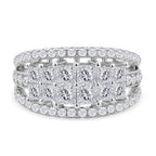 D'Joy - Moissanite Cluster Ring in Rhodium Overlay Sterling Silver 2.95 Ct._7269915