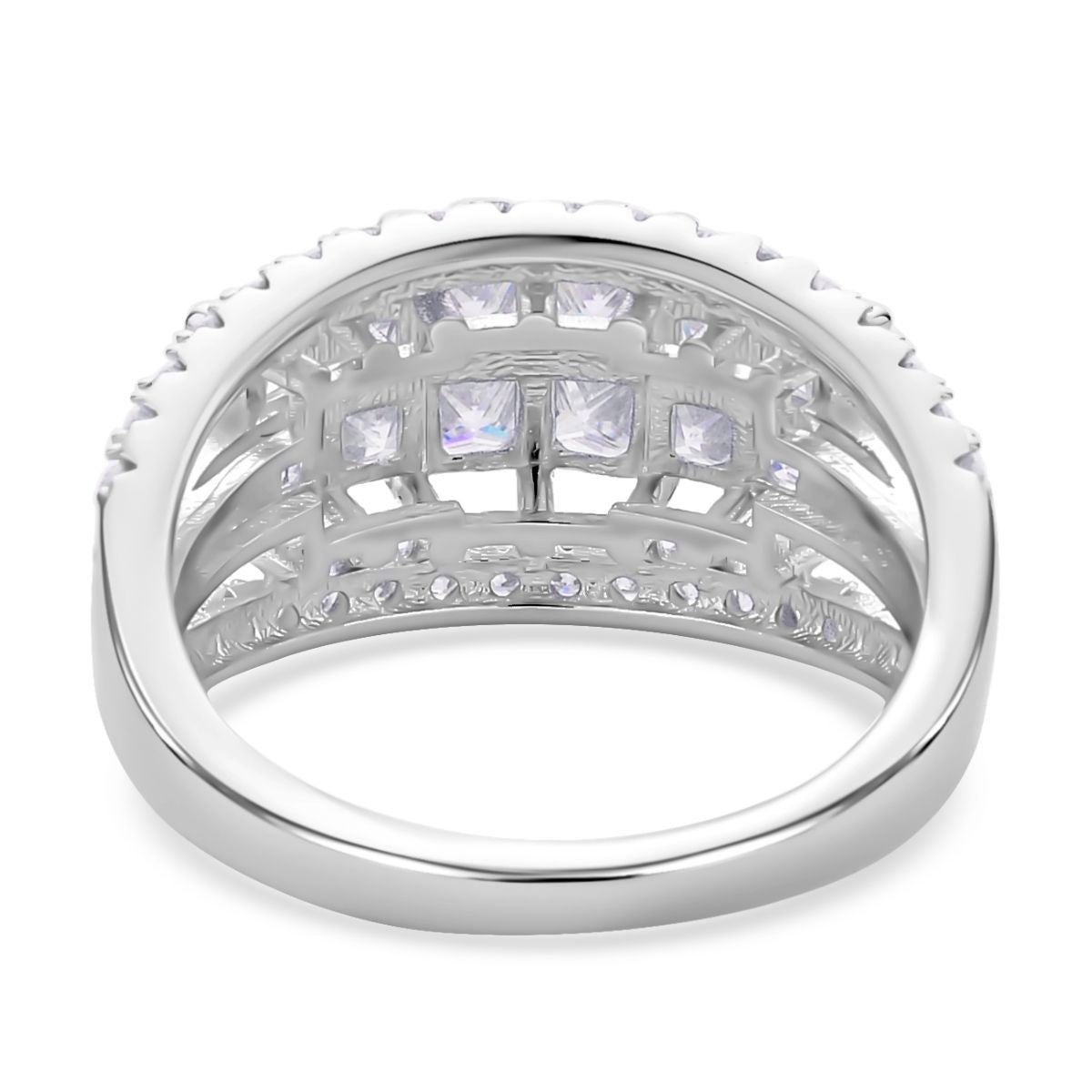 Moissanite Ring in Rhodium Overlay Sterling Silver 2.95 ct. V32666598 5