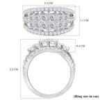 D'Joy - Moissanite Cluster Ring in Rhodium Overlay Sterling Silver 2.95 Ct._7269915_5