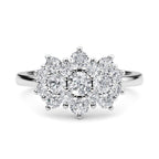 Moissanite Cluster Boat Ring in Rhodium Overlay Sterling Silver 2.64 Ct._7270126