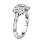 Moissanite Cluster Boat Ring in Rhodium Overlay Sterling Silver 2.64 Ct._7270126_6