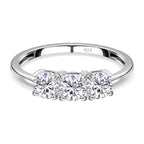 Royal Bali Collection - D'Joy Simulated Diamond Trilogy Ring in Sterling Silver_7271252