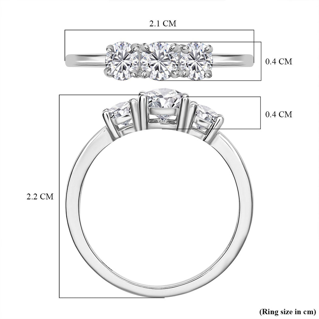 Royal Bali Collection - D'Joy Simulated Diamond Trilogy Ring in Sterling Silver_7271252_5