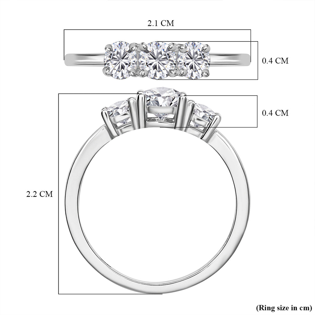 Royal Bali Collection - D'Joy Simulated Diamond Trilogy Ring in Sterling Silver_7271253_5