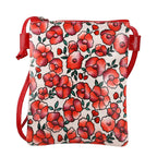 SUKRITI - Genuine Leather Crossbody Flower Print Sling Bag with Shoulder Strap - Red_7272055