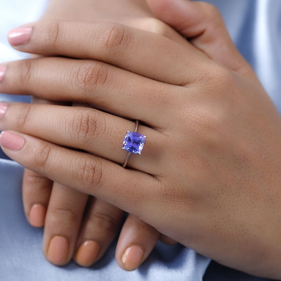 900 White Platinum AAA Tanzanite Solitaire Engagement Ring 2.75 Ct 7273034 3