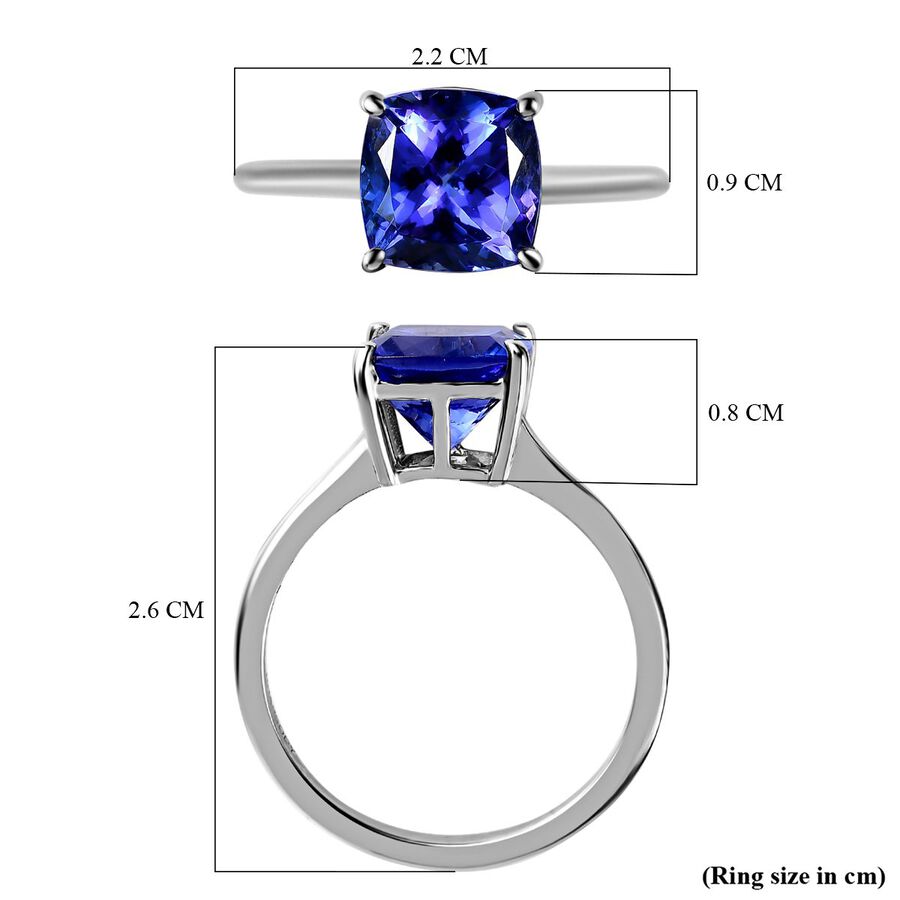 900 White Platinum AAA Tanzanite Solitaire Engagement Ring 2.75 Ct 7273034 6