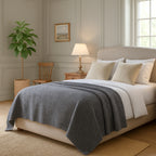 Cashmere 75% Wool and 25% Silk Blanket (Size 260x140 cm) - Grey_7272645_3
