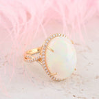 18K Yellow Gold  AAA   Ethiopian Opal ,  White Diamond  SI Ring 9.50 ct,  Gold Wt. 5.87 Gms  9.500  Ct._7273325_1