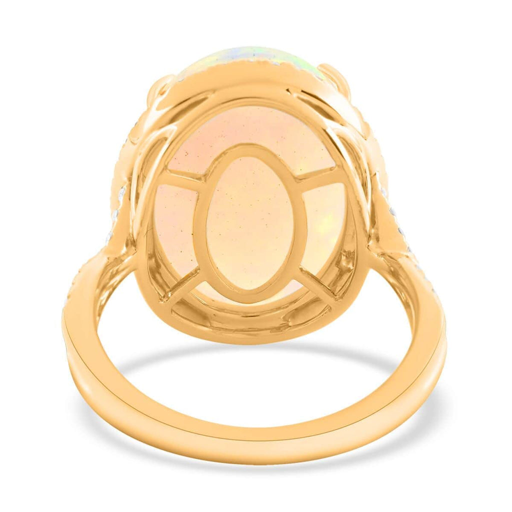 18K Yellow Gold  AAA   Ethiopian Opal ,  White Diamond  SI Ring 9.50 ct,  Gold Wt. 5.87 Gms  9.500  Ct._7273325_4