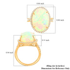 18K Yellow Gold  AAA   Ethiopian Opal ,  White Diamond  SI Ring 9.50 ct,  Gold Wt. 5.87 Gms  9.500  Ct._7273325_5