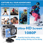 Multi-Purpose 30M Waterproof Camera 5MP, Camcorder 1080P, Motion Detection Dashcam - Blue_7273512_1