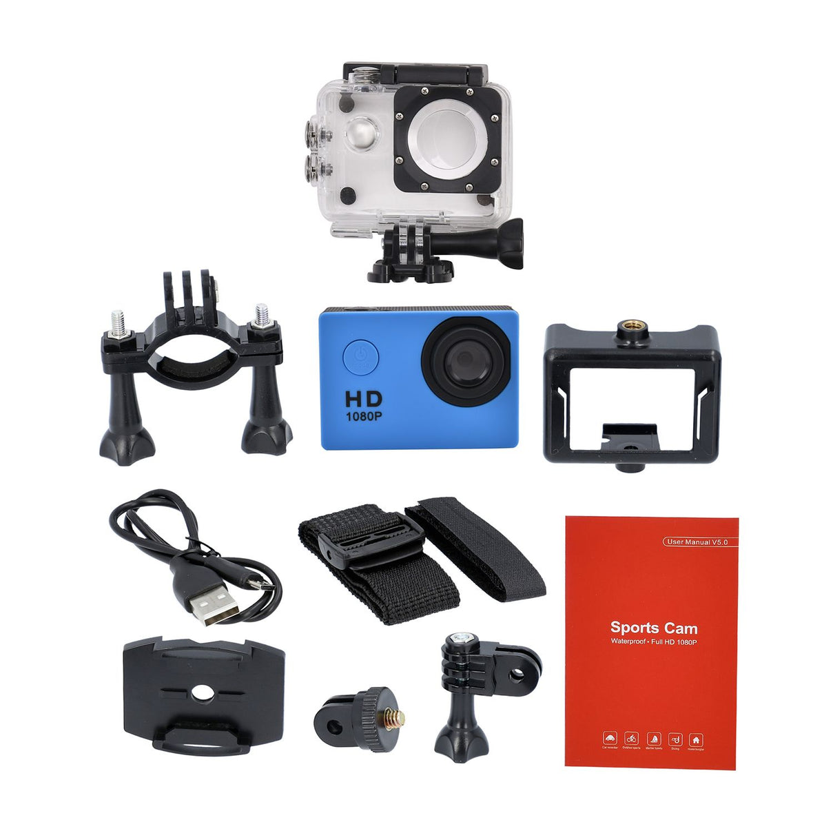 Multi-Purpose 30M Waterproof Camera 5MP, Camcorder 1080P, Motion Detection Dashcam - Blue 7273512 6