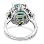 Zimbaprase and Multi Gemstone Halo Ring in Platinum Overlay Sterling Silver 6.98 Ct._7273797_4