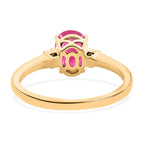 Luxoro - 14K Yellow Gold AGI Certified AAA Mozambique Ruby & White Diamond Ring 1.60 Ct_7275738_4