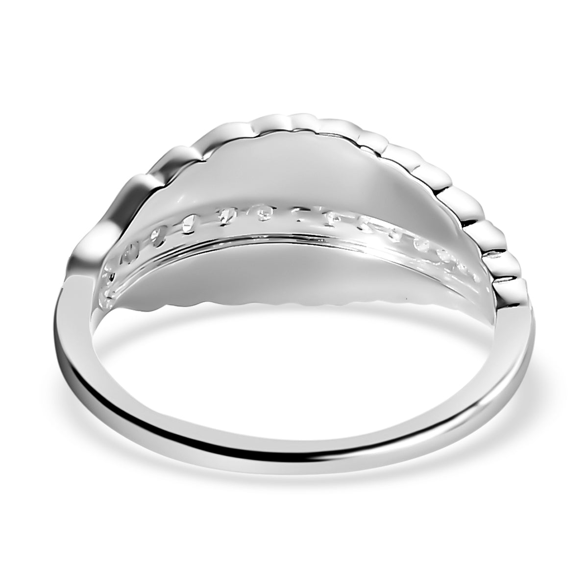Simulated Diamond Leaf Ring in Sterling Silver 7276200 4