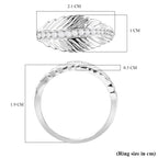 Simulated Diamond Leaf Ring in Sterling Silver_7276200_5