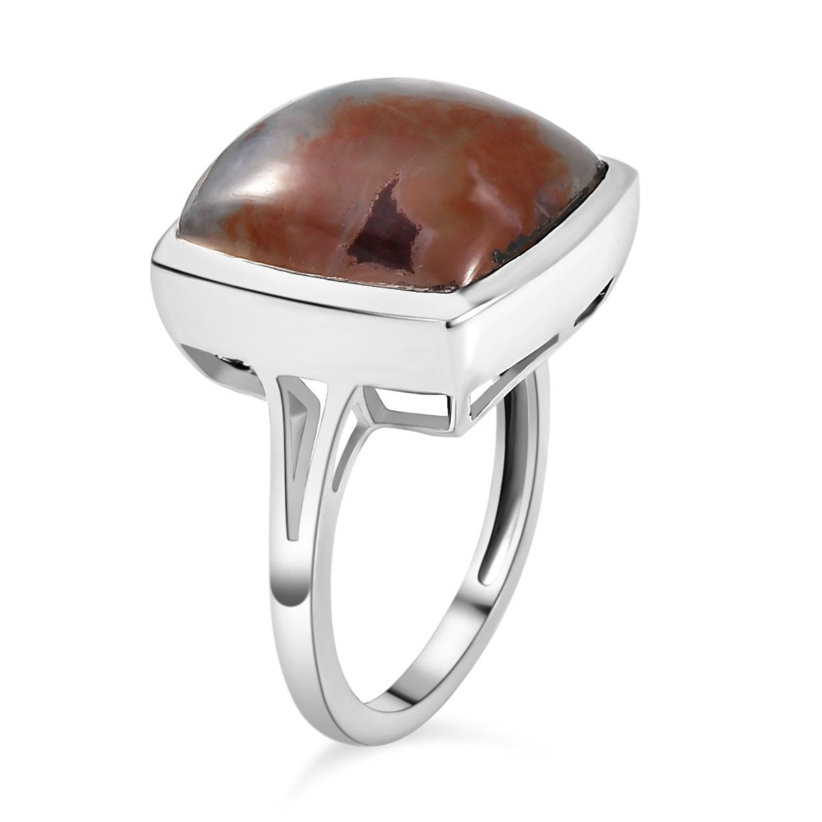 Zimbaprase Solitaire Ring in Platinum Overlay Sterling Silver 11.00 Ct. V32530767 4