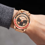 GAMAGES OF LONDON Limited Edition Hand Assembled Standing Timer Automatic Movement Rose Gold Dial Water Resistant Watch with Rose Gold Mesh Bracelet_7278783_1