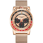 GAMAGES OF LONDON Limited Edition Hand Assembled Standing Timer Automatic Movement Rose Gold Dial Water Resistant Watch with Rose Gold Mesh Bracelet_7278783