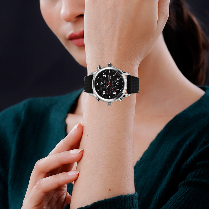 Time Berlin Camera Watch - with Camera and Microphone, 4GB Internal Memory in Stainless Steel - Black strap 7281093 2