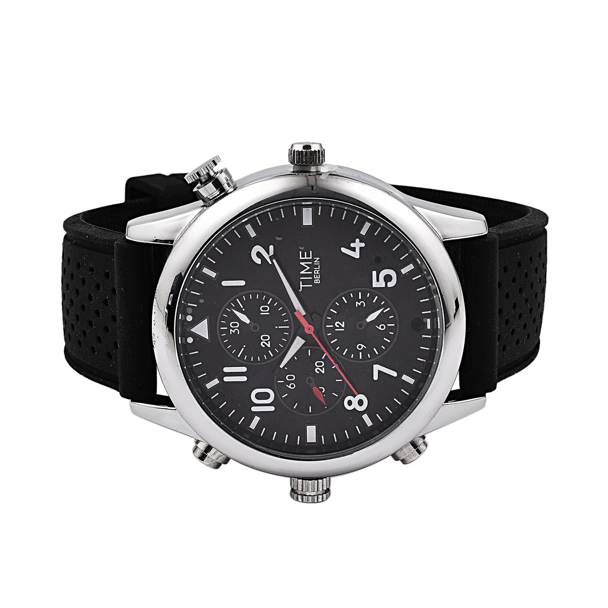 Time Berlin Camera Watch - with Camera and Microphone, 4GB Internal Memory in Stainless Steel - Black strap V32665470 3