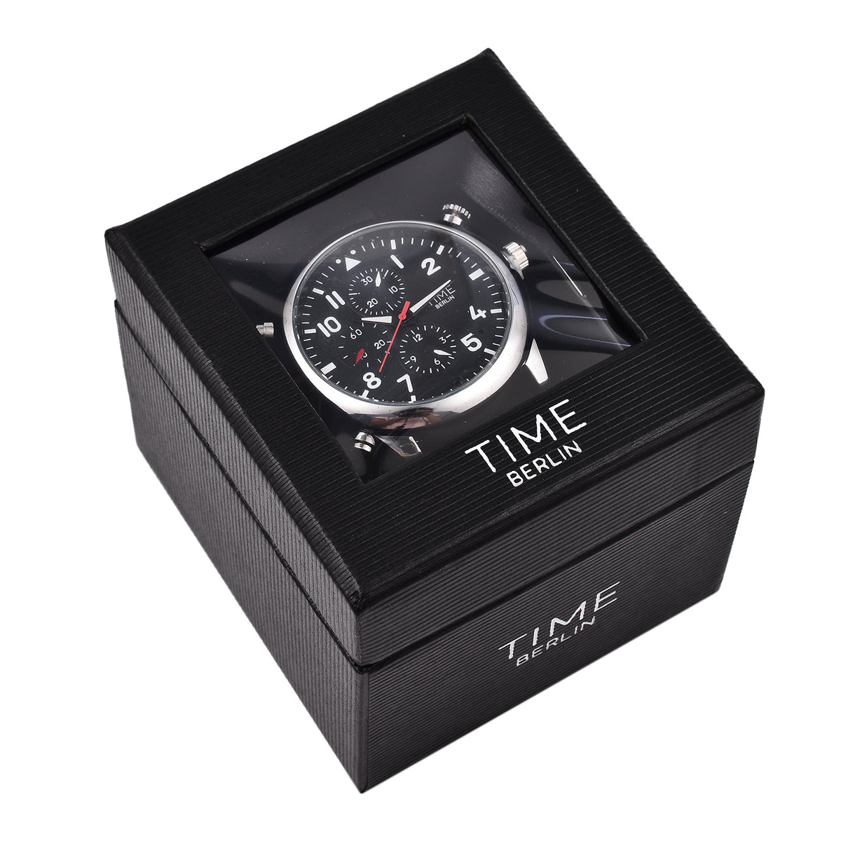 Time Berlin Camera Watch - with Camera and Microphone, 4GB Internal Memory in Stainless Steel - Black strap V32665470 6