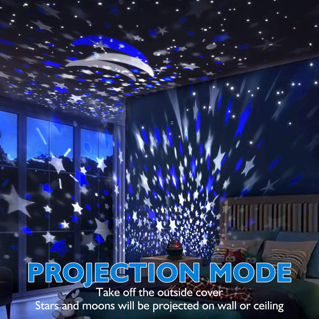 360 Degree Rotating Galaxy Light Projector Light with Music - Pink_7307398_1