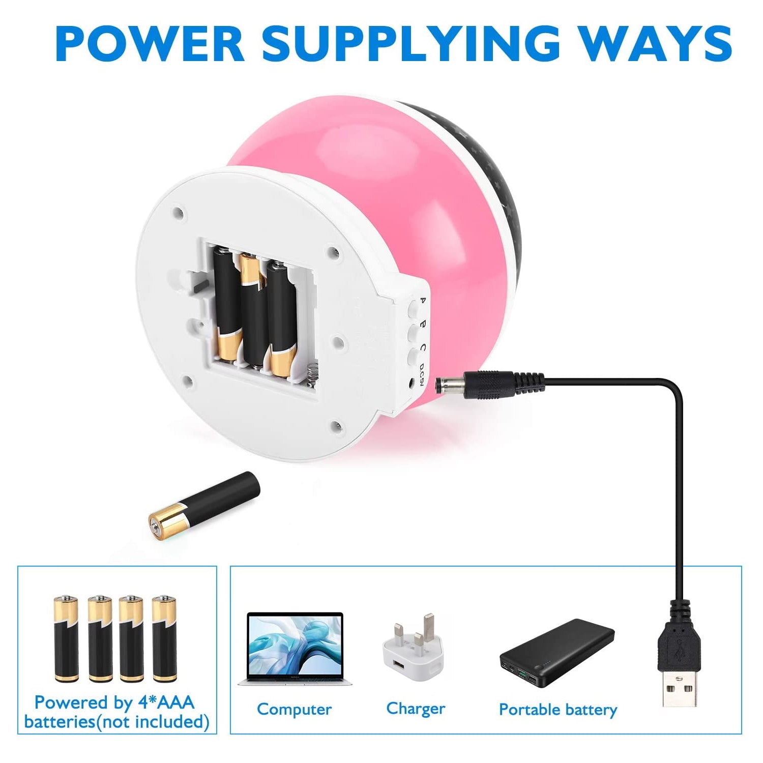 360 Degree Rotating Galaxy Light Projector Light with Music - Pink 7307398 5