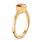 D'Joy Citrine Solitaire Ring in 18K Vermeil Yellow Gold Plated Sterling Silver