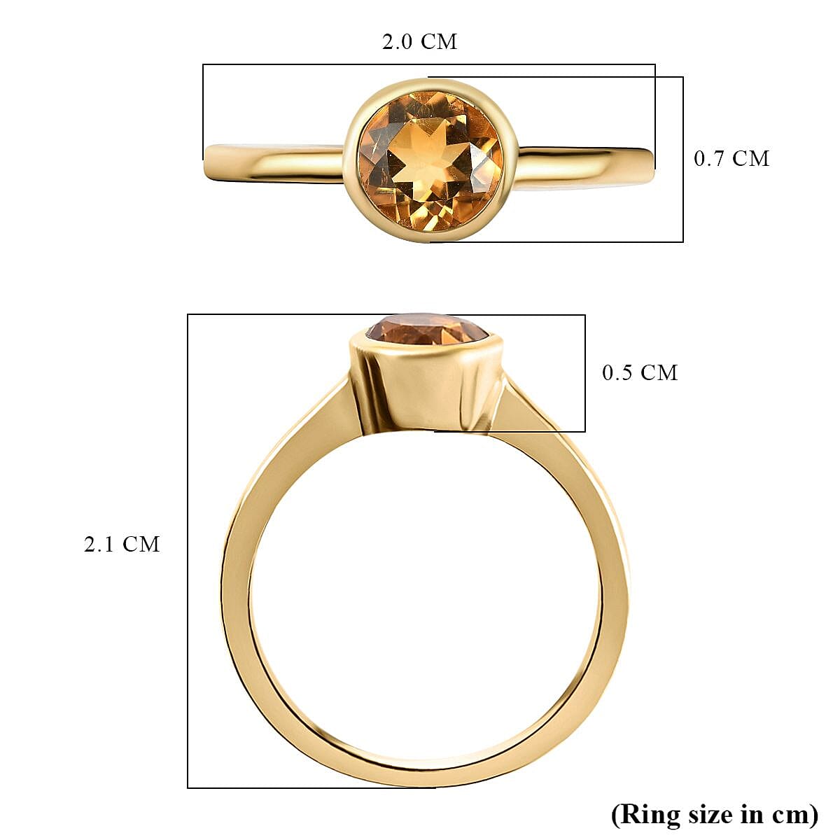 Citrine Solitaire Ring in 18K Vermeil Yellow Gold Plated Sterling Silver 7308158 6