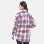 TAMSY 100% Viscose Check Shirt (Size L) - Light Blue_7308213_1