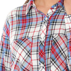 TAMSY 100% Viscose Check Shirt (Size L) - Light Blue_7308213_4