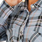 TAMSY 100% Viscose Check Shirt (Size L) - Light Blue_7308214_4